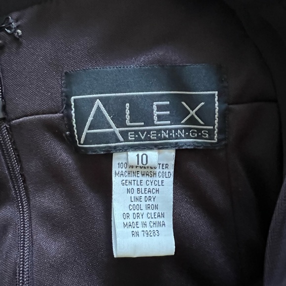 Alex evenings Cocktail dress dark Brown with gold fleck size 10 - Picture 3 of 5